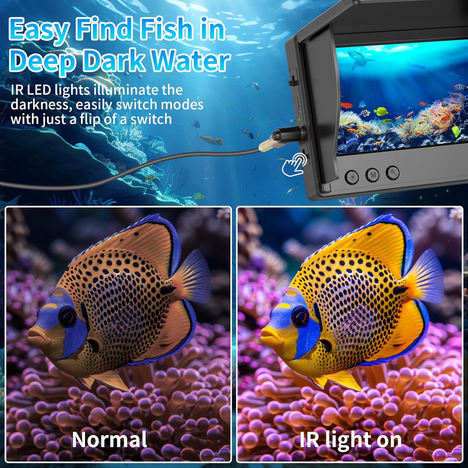 كاميرا صيد تحت الماء بشاشة LCD - مراجعة Fishing Depth Finder وسعره